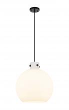 Innovations Lighting 410-1PL-BK-G410-16WH - Newton Sphere - 1 Light - 16 inch - Matte Black - Cord hung - Pendant