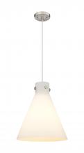 Innovations Lighting 410-1PL-SN-G411-14WH - Newton Cone - 1 Light - 14 inch - Satin Nickel - Cord hung - Pendant