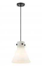 Innovations Lighting 410-1PM-BK-G411-10WH - Newton Cone - 1 Light - 10 inch - Matte Black - Cord hung - Pendant