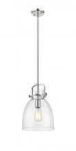 Innovations Lighting 410-1SM-PN-G412-10CL - Newton Bell - 1 Light - 10 inch - Polished Nickel - Mini Pendant