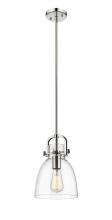 Innovations Lighting 410-1SS-PN-G412-8CL - Newton Bell - 1 Light - 8 inch - Polished Nickel - Mini Pendant