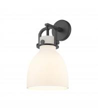 Innovations Lighting 410-1W-BK-G412-8WH - Newton Bell - 1 Light - 8 inch - Matte Black - Sconce