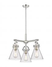 Innovations Lighting 410-3CR-PN-G411-7SDY - Newton Cone - 3 Light - 21 inch - Polished Nickel - Pendant