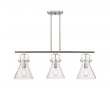 Innovations Lighting 410-3I-SN-G411-10CL - Newton Cone - 3 Light - 42 inch - Satin Nickel - Island Light