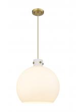 Innovations Lighting 410-3PL-BB-G410-18WH - Newton Sphere - 3 Light - 18 inch - Brushed Brass - Cord hung - Pendant