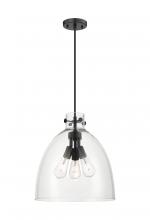 Innovations Lighting 410-3PL-BK-G412-16CL - Newton Bell - 3 Light - 16 inch - Matte Black - Cord hung - Pendant