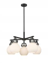 Innovations Lighting 410-5CR-BK-G410-7WH - Newton Sphere - 5 Light - 26 inch - Matte Black - Chandelier