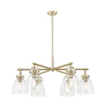 Innovations Lighting 410-6CR-CB-G412-7CL - Newton Bell - 6 Light - 26 inch - Champagne Bronze - Chandelier