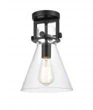 Innovations Lighting 411-1F-BK-G411-8CL - Newton Cone - 1 Light - 8 inch - Matte Black - Flush Mount