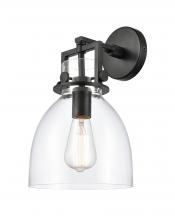 Innovations Lighting 411-1W-BK-G412-8CL - Newton Bell - 1 Light - 8 inch - Matte Black - Sconce