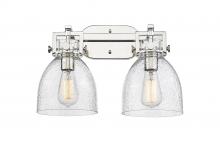 Innovations Lighting 411-2W-PN-G412-7SDY - Newton Bell - 2 Light - 17 inch - Polished Nickel - Bath Vanity Light