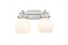 Innovations Lighting 411-2W-SN-G410-7WH - Newton Sphere - 2 Light - 17 inch - Satin Nickel - Bath Vanity Light