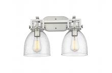 Innovations Lighting 411-2W-SN-G412-7SDY - Newton Bell - 2 Light - 17 inch - Satin Nickel - Bath Vanity Light