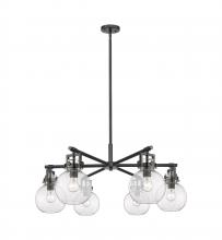 Innovations Lighting 411-6CR-BK-G410-7SDY - Newton Sphere - 6 Light - 26 inch - Matte Black - Chandelier