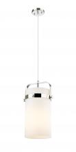 Innovations Lighting 413-1PM-PN-G413-1S-8WH - Pilaster - 1 Light - 8 inch Glass - Polished Nickel - Pendant