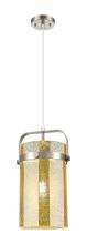 Innovations Lighting 413-1PM-SN-G413-1S-8ME - Pilaster - 1 Light - 8 inch Glass - Satin Nickel - Pendant