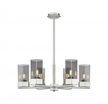 Innovations Lighting 427-6CR-SN-G427-9SM - Claverack - 6 Light - 28 inch - Satin Nickel - Chandelier