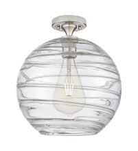 Innovations Lighting 434-1F-SN-G1213-12CL - Crown Point - 1 Light - 12 inch - Satin Nickel - Flush Mount