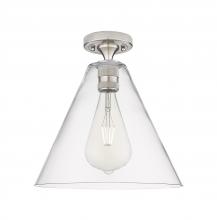 Innovations Lighting 434-1F-SN-GBC-122 - Crown Point - 1 Light - 12 inch - Satin Nickel - Flush Mount