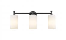 Innovations Lighting 434-3W-BK-G434-7WH - Crown Point - 3 Light - 24 inch - Matte Black - Bath Vanity Light