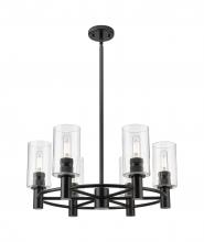 Innovations Lighting 434-6CR-BK-G434-7CL - Crown Point - 6 Light - 24 inch - Matte Black - Chandelier