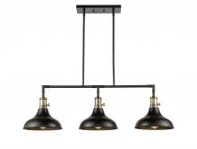 Innovations Lighting 443SW-3I-BAB-M15BK-LED - Metro - 3 Light - 38 inch - Black Antique Brass - Cord hung - Island Light