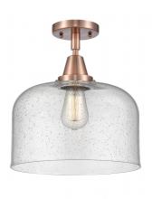 Innovations Lighting 447-1C-AC-G74-L - Bell - 1 Light - 12 inch - Antique Copper - Flush Mount