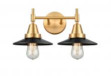 Innovations Lighting 447-2W-SG-M6-BK - Railroad - 2 Light - 17 inch - Satin Gold - Bath Vanity Light