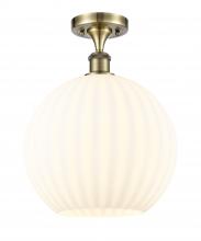 Innovations Lighting 516-1C-AB-G1217-12WV - White Venetian - 1 Light - 12 inch - Antique Brass - Semi-Flush Mount