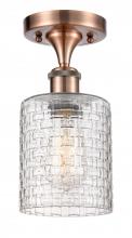 Innovations Lighting 516-1C-AC-G112C-5CL - Cobbleskill - 1 Light - 5 inch - Antique Copper - Semi-Flush Mount