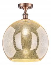 Innovations Lighting 516-1C-AC-G128-14 - Athens - 1 Light - 14 inch - Antique Copper - Semi-Flush Mount