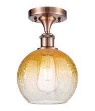 Innovations Lighting 516-1C-AC-G483-8AM - Brookhaven Globe - 1 Light - 8 inch - Antique Copper - Semi-Flush Mount