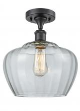 Innovations Lighting 516-1C-BK-G92-L - Fenton - 1 Light - 11 inch - Matte Black - Semi-Flush Mount