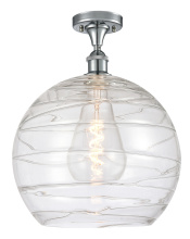 Innovations Lighting 516-1C-PC-G1213-14CL - Athens Deco Swirl - 1 Light - 14 inch - Polished Chrome - Semi-Flush Mount