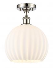 Innovations Lighting 516-1C-PN-G1217-10WV - White Venetian - 1 Light - 10 inch - Polished Nickel - Semi-Flush Mount