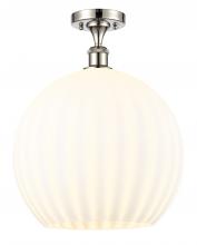 Innovations Lighting 516-1C-PN-G1217-14WV - White Venetian - 1 Light - 14 inch - Polished Nickel - Semi-Flush Mount