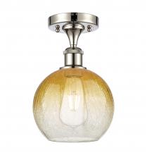 Innovations Lighting 516-1C-PN-G483-8AM - Brookhaven Globe - 1 Light - 8 inch - Polished Nickel - Semi-Flush Mount