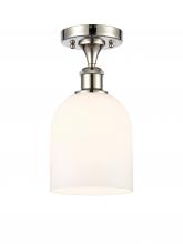 Innovations Lighting 516-1C-PN-G558-6GWH - Bella - 1 Light - 6 inch - Polished Nickel - Semi-Flush Mount