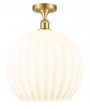 Innovations Lighting 516-1C-SG-G1217-14WV - White Venetian - 1 Light - 14 inch - Satin Gold - Semi-Flush Mount