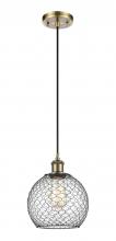 Innovations Lighting 516-1P-AB-G122-8CBK - Farmhouse Chicken Wire - 1 Light - 8 inch - Antique Brass - Cord hung - Mini Pendant