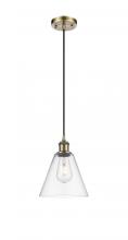 Innovations Lighting 516-1P-AB-GBC-82 - Berkshire - 1 Light - 8 inch - Antique Brass - Cord hung - Mini Pendant