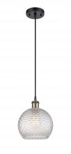 Innovations Lighting 516-1P-BAB-G122C-8CL - Athens - 1 Light - 8 inch - Black Antique Brass - Cord hung - Mini Pendant