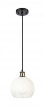Innovations Lighting 516-1P-BAB-G483-8OP - Brookhaven Globe - 1 Light - 8 inch - Black Antique Brass - Cord hung - Mini Pendant