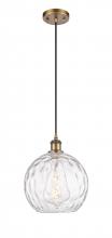 Innovations Lighting 516-1P-BB-G1215-10 - Athens Water Glass - 1 Light - 10 inch - Brushed Brass - Cord hung - Mini Pendant