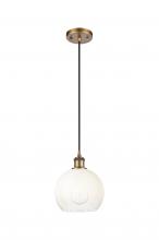Innovations Lighting 516-1P-BB-G483-8OP - Brookhaven Globe - 1 Light - 8 inch - Brushed Brass - Cord hung - Mini Pendant