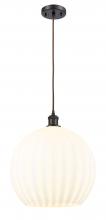 Innovations Lighting 516-1P-OB-G1217-14WV - White Venetian - 1 Light - 14 inch - Oil Rubbed Bronze - Cord Hung - Pendant