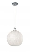 Innovations Lighting 516-1P-PC-G1216-12WM - White Mouchette - 1 Light - 12 inch - Polished Chrome - Cord Hung - Mini Pendant