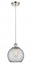 Innovations Lighting 516-1P-PN-G122-8CBK - Farmhouse Chicken Wire - 1 Light - 8 inch - Polished Nickel - Cord hung - Mini Pendant