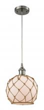 Innovations Lighting 516-1P-SN-G121-8RB - Farmhouse Rope - 1 Light - 8 inch - Brushed Satin Nickel - Cord hung - Mini Pendant