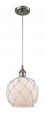 Innovations Lighting 516-1P-SN-G121-8RW - Farmhouse Rope - 1 Light - 8 inch - Brushed Satin Nickel - Cord hung - Mini Pendant